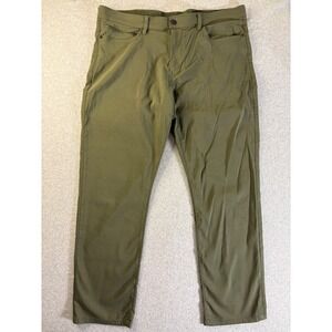 Copper & Oak Commuter Pants 38x30 Olive Green Stretch Straight Leg K2F901